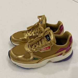 Adidas Originals Falcon In Metallic Gold